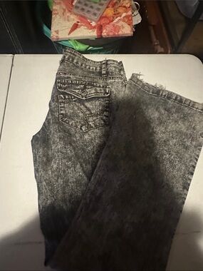 BONGO Acid Wash Grey Jeans with Contrast Stitching